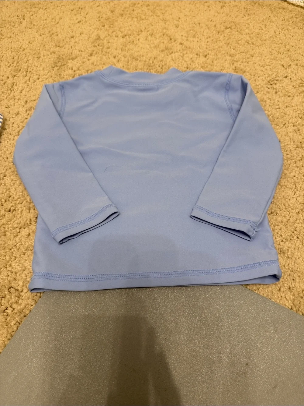 Girls' Light Blue Long-Sleeve Rashguard with Floral Swim Shorts